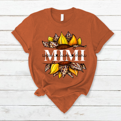 Leopard Yellow Sunflower Mimi And Kids CL01 T-Shirt