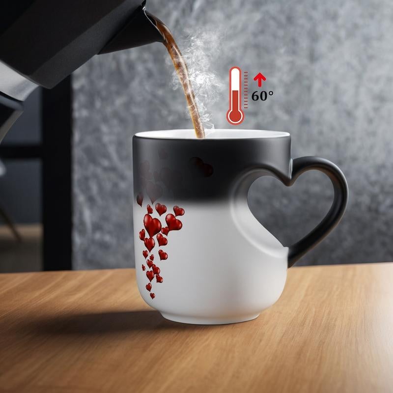 Heart-shaped Color-changing Ceramic Mug