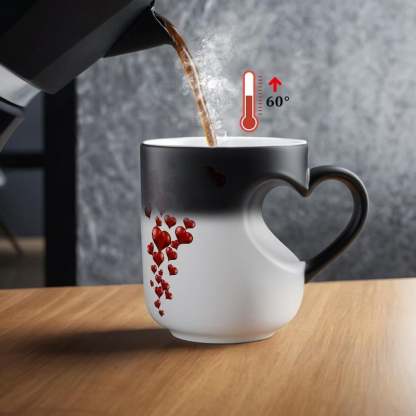 Heart-shaped Color-changing Ceramic Mug
