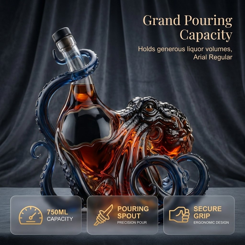 🔥3D Sculpted Octopus Collector's Edition Bottle