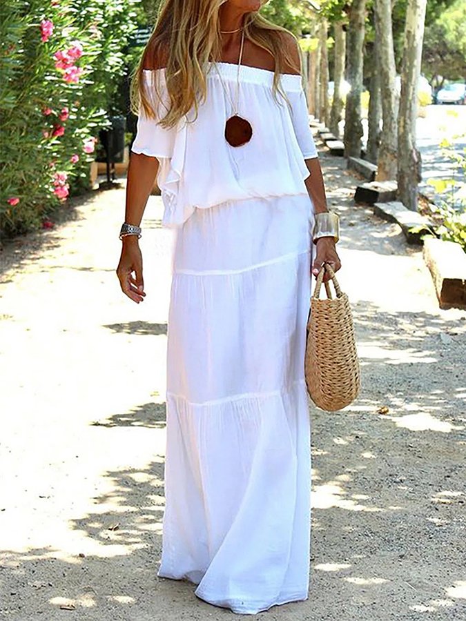 Women's Off Shoulder Resort Long Dress