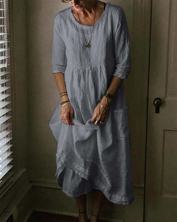 Casual Round Neck Long Dress