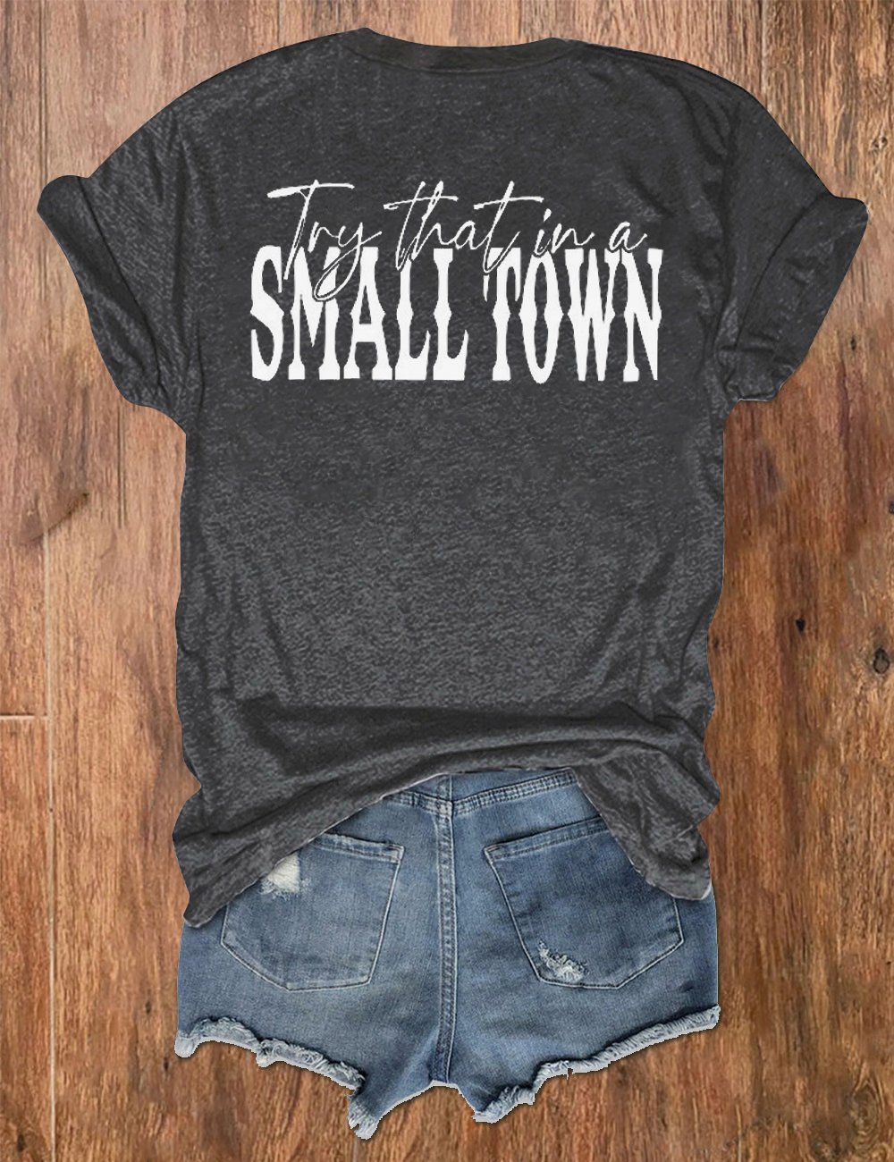 Women's Try That In A Small Town Print V-Neck T-Shirt