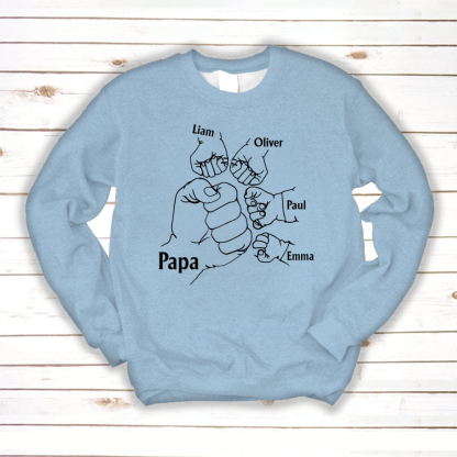 Papa And Kids Hand, Birthday Gift For Papa Sweatshirt