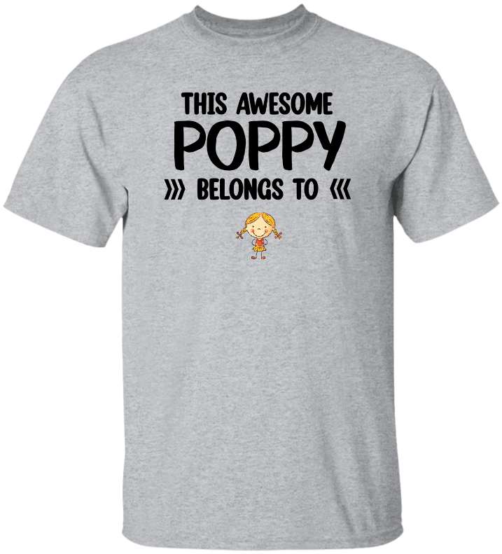 This Awesome Poppy Belongs To, Custom Poppy And Kids, Grandpa Gift TH