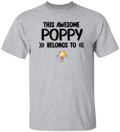 This Awesome Poppy Belongs To, Custom Poppy And Kids, Grandpa Gift TH