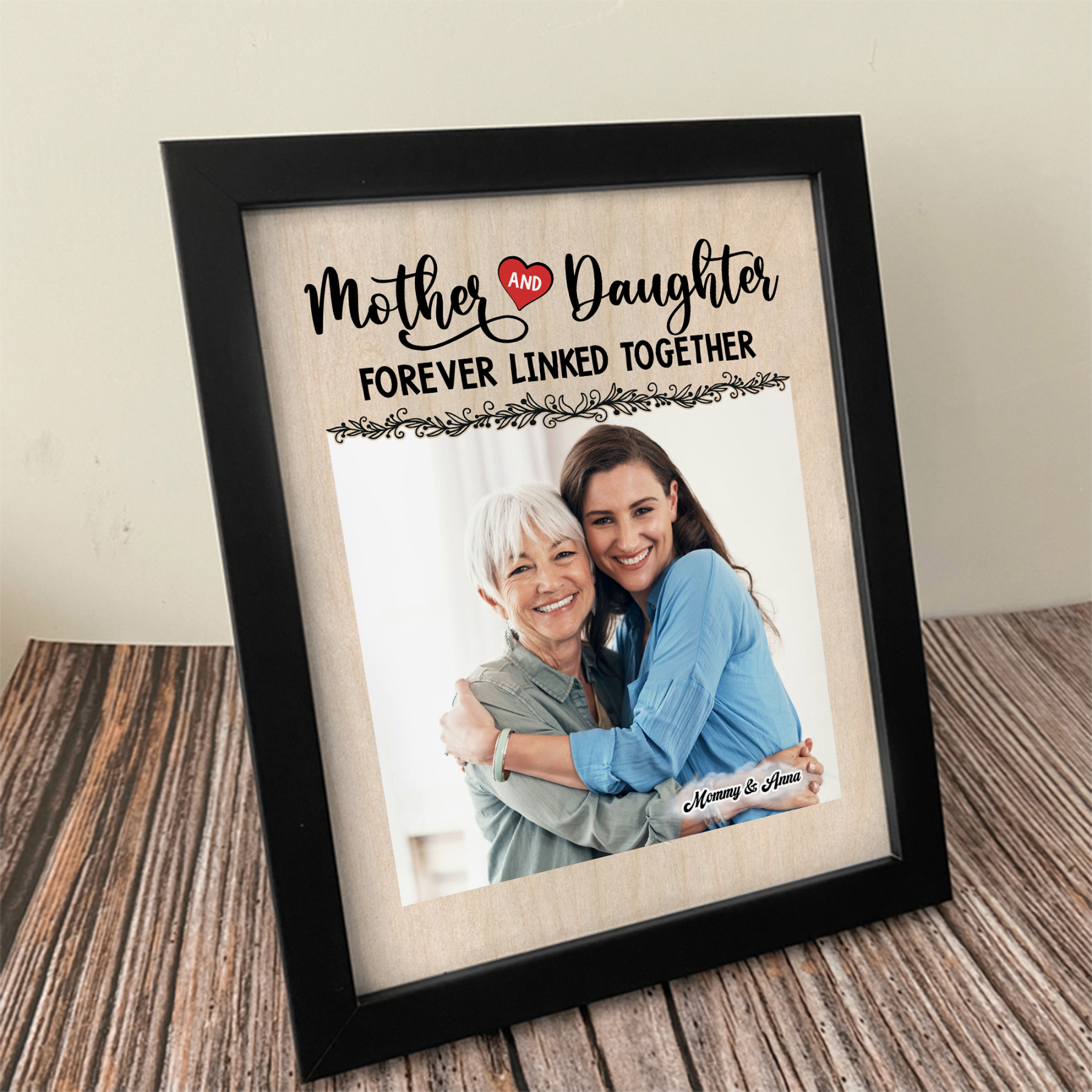 Custom Photo Mom And Daughter Forever Linked Together Personalized Picture Frame CH07 895306