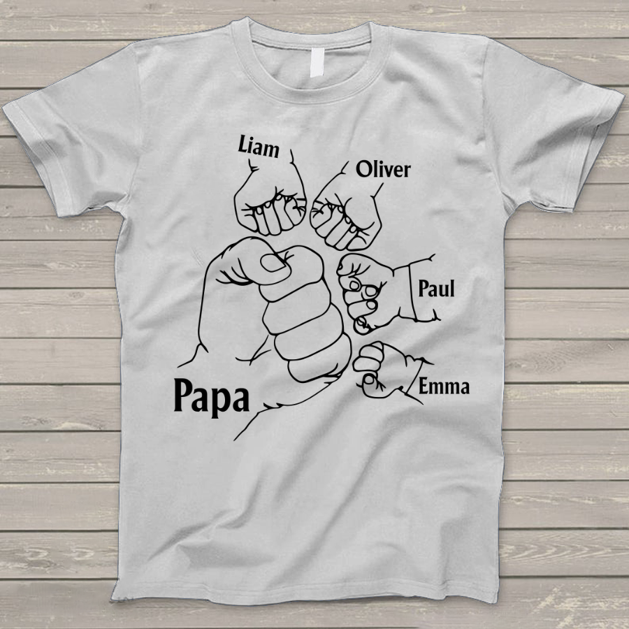Papa And Kids Hand, Birthday Gift For Papa T-Shirt