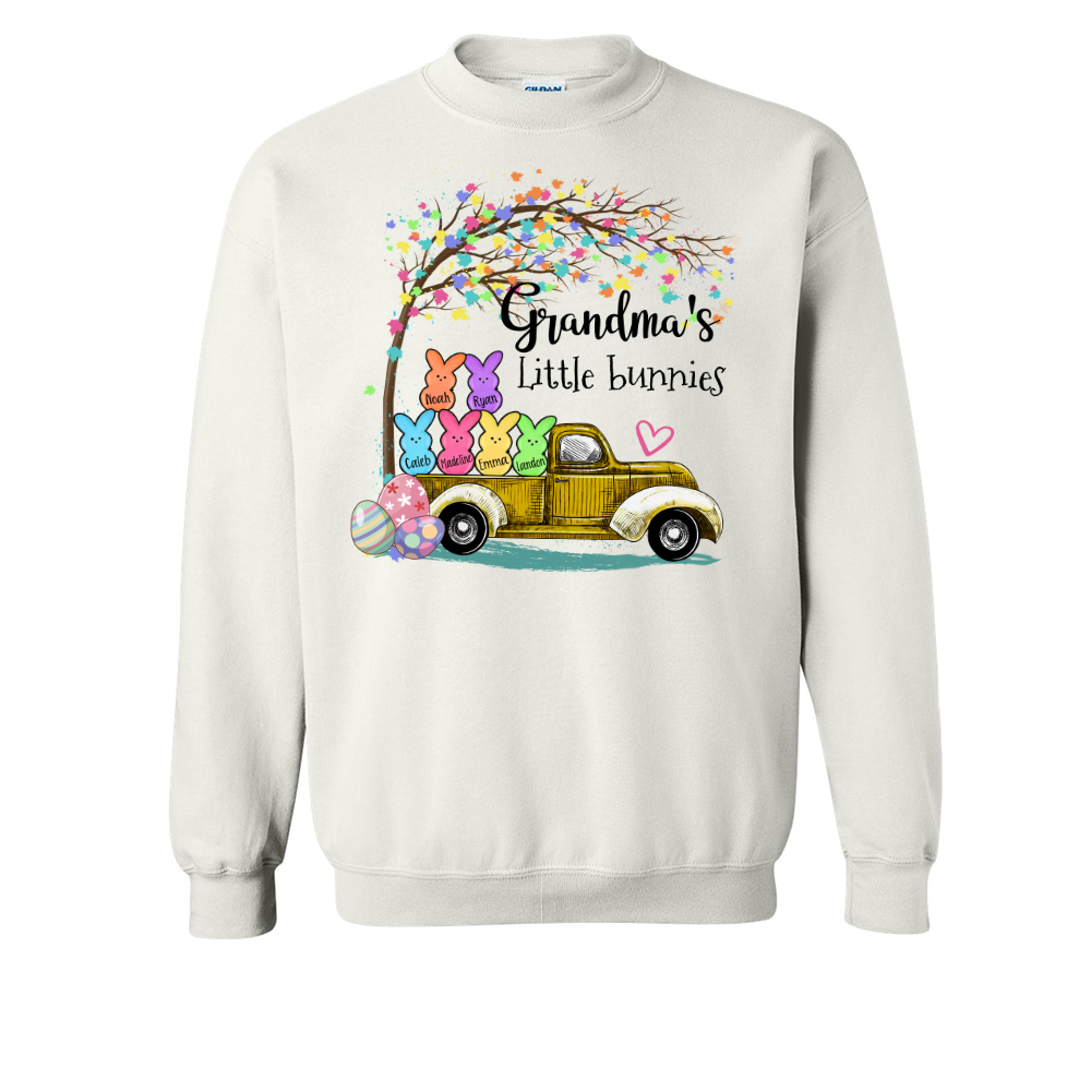 Custom Grandma Little Bunnies Cute Easter Day Sweatshirt