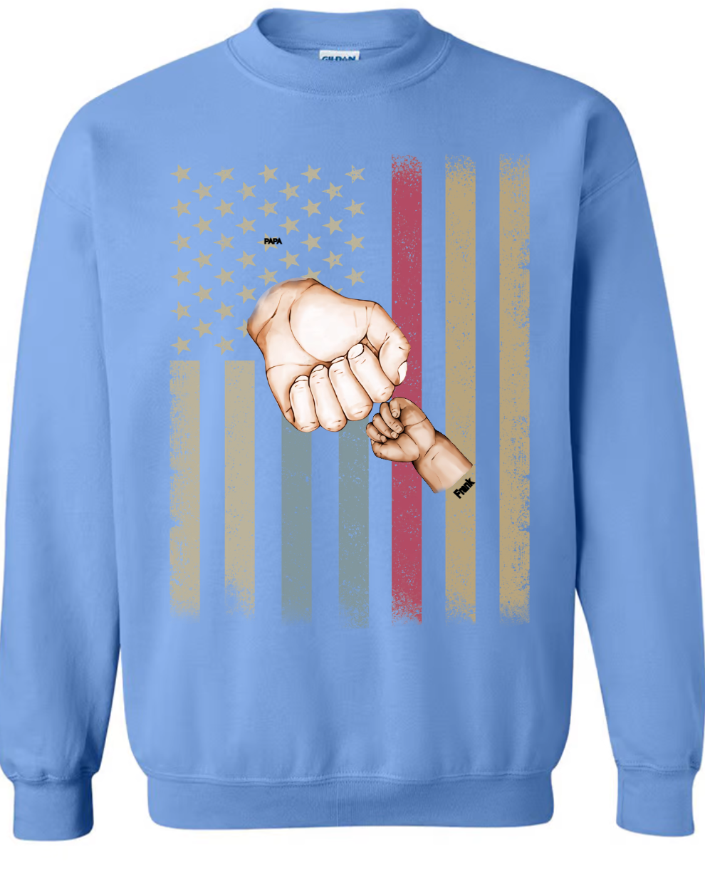 Papa Hands American Flag Sweatshirt
