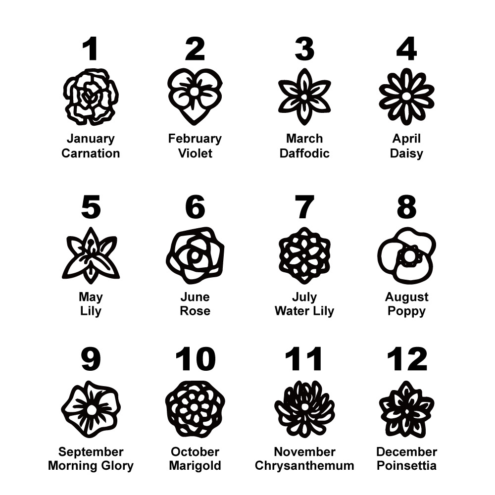 Personalized Mother's Day Dainty Adjustable Birth Flowers Family Jewelry | GC048