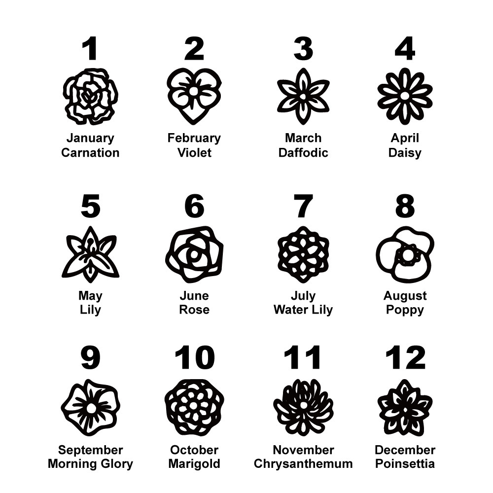 Personalized Mother's Day Dainty Adjustable Birth Flowers Family Jewelry | GC048