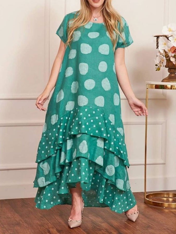 Polka Dot Layered Swing Dress