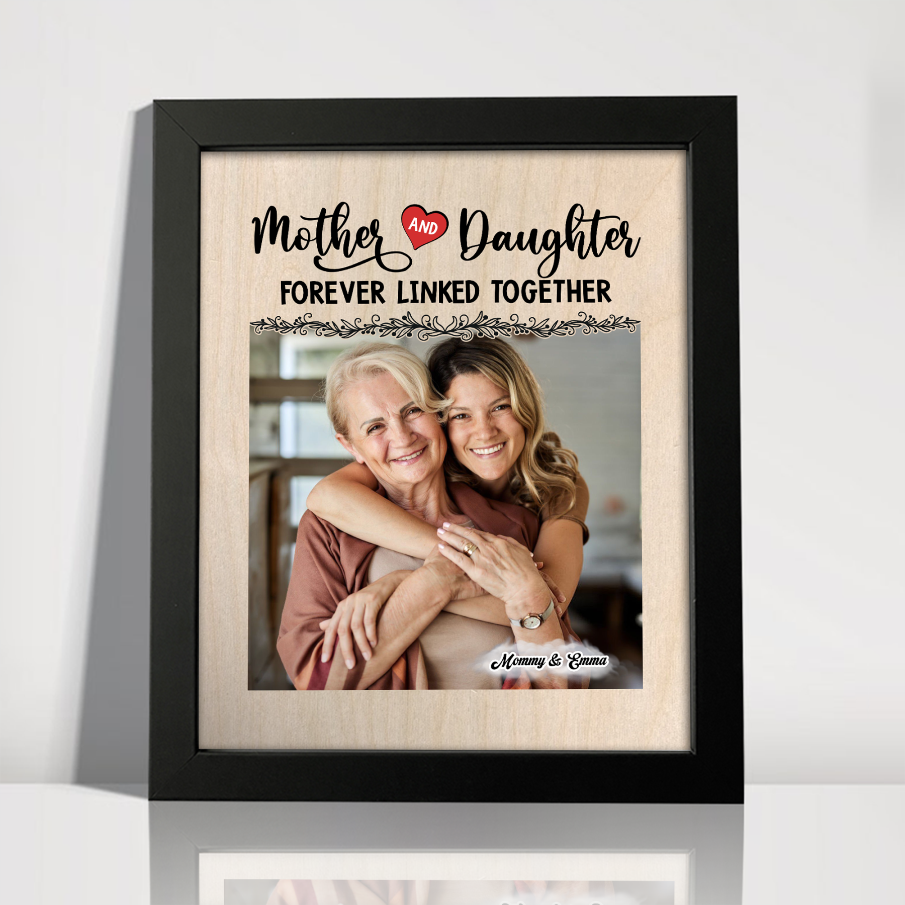 Custom Photo Mom And Daughter Forever Linked Together Personalized Picture Frame CH07 895306