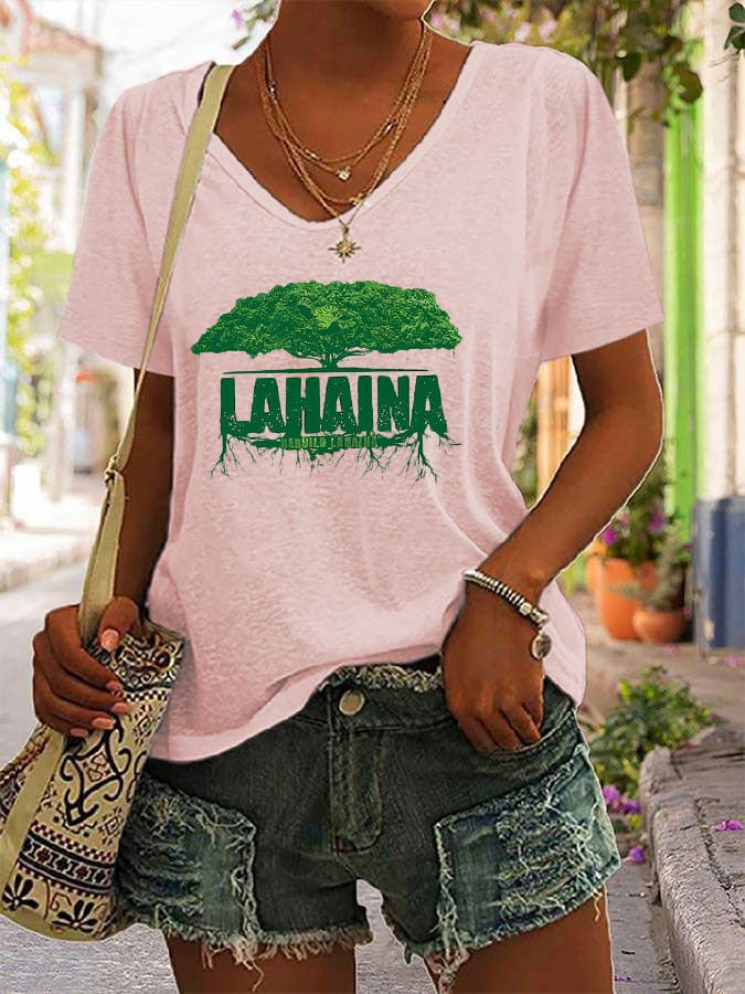 Women's Rebuild Lahaina V-Neck T-Shirt