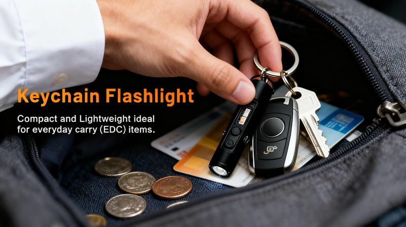 🔦Pocket Rechargeable EDC Flashlight:  Mini Keychain Light