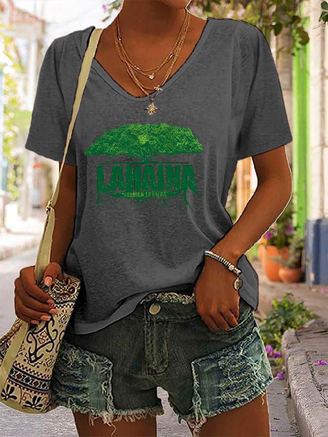 Women's Rebuild Lahaina V-Neck T-Shirt