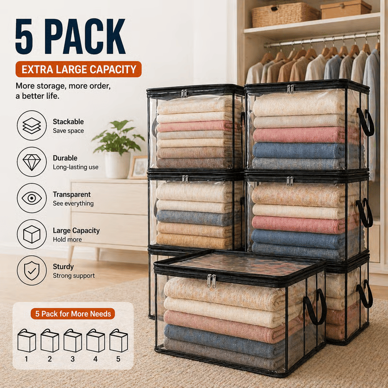 🎁 Last Day Sale 49% OFF📦Large Heavy-Duty Thick Plastic Clear Storage Bag for Clothes, Moving & Storage📦