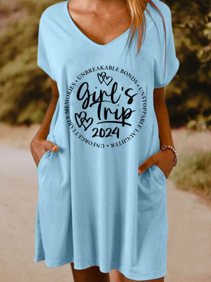 Women's Girls Trip 2024 Loose Casual Dress
