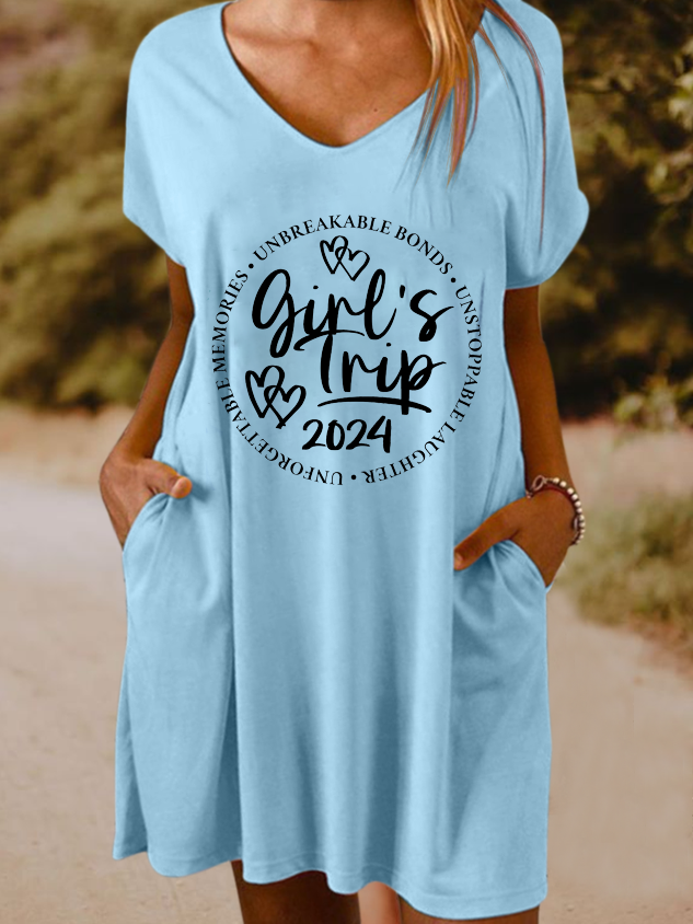 Women's Girls Trip 2024 Loose Casual Dress