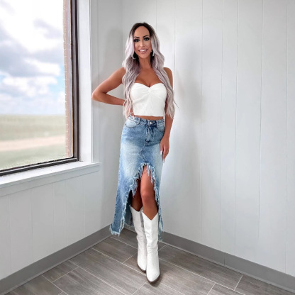 The Denim Maxi Skirt