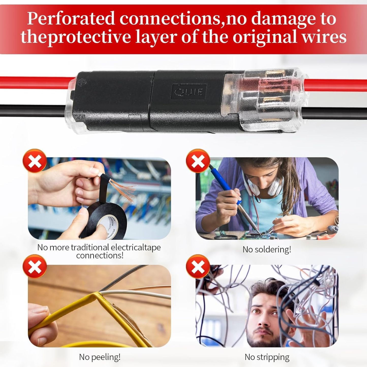 🔧Flame-Retardant Locking Wire Quick Connectors – Suitable for emergency repairs, home and automotive wiring/mods, shockproof & fire-resistant, easy to use, safe for beginners.🏡