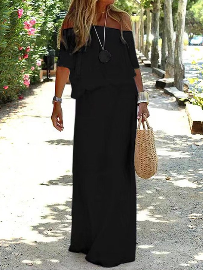 Women's Off Shoulder Resort Long Dress
