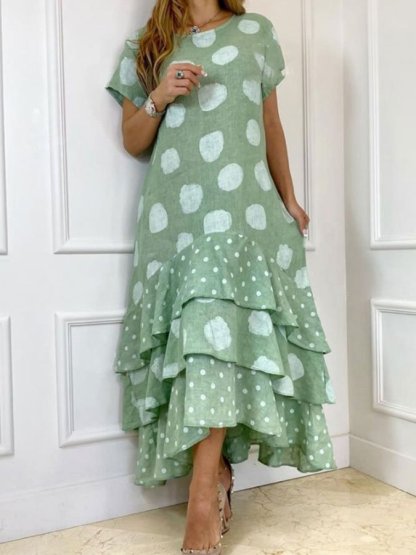 Polka Dot Layered Swing Dress