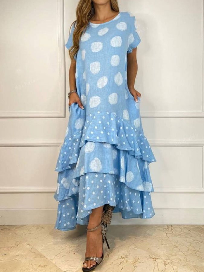 Polka Dot Layered Swing Dress