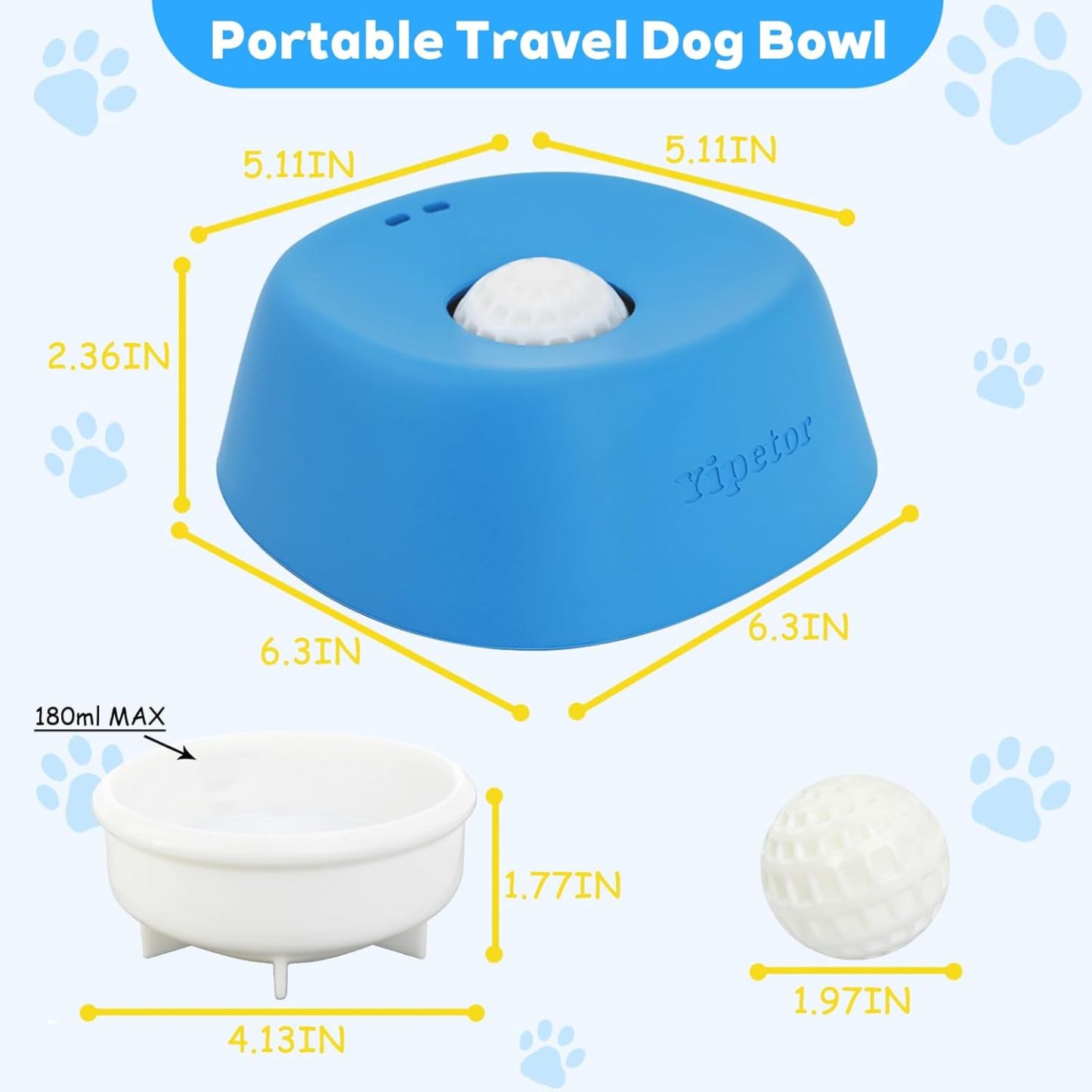 🔥LAST DAY SALE 49% OFF-🐶Slow Feeder Dog Bowls for Liquid Treat, Anti-Slip【Entertained Ball-in】 Bone Broth Dog Lick Bowl
