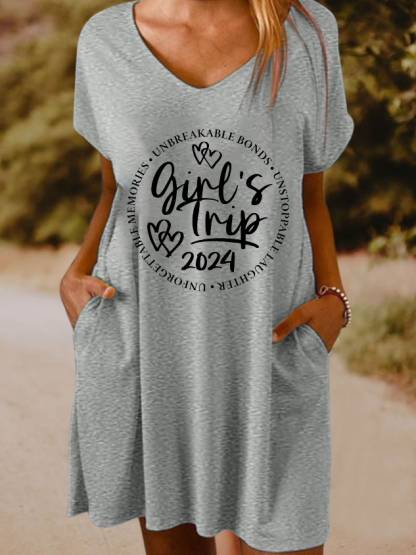 Women's Girls Trip 2024 Loose Casual Dress