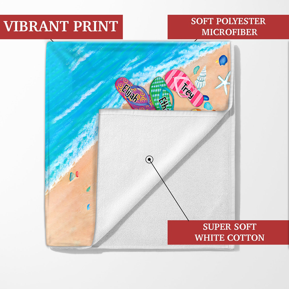 Beach Towel For Grandma, Beach Love Gift For Grandma Beach Buddies And Kids, Summer Beach Towel