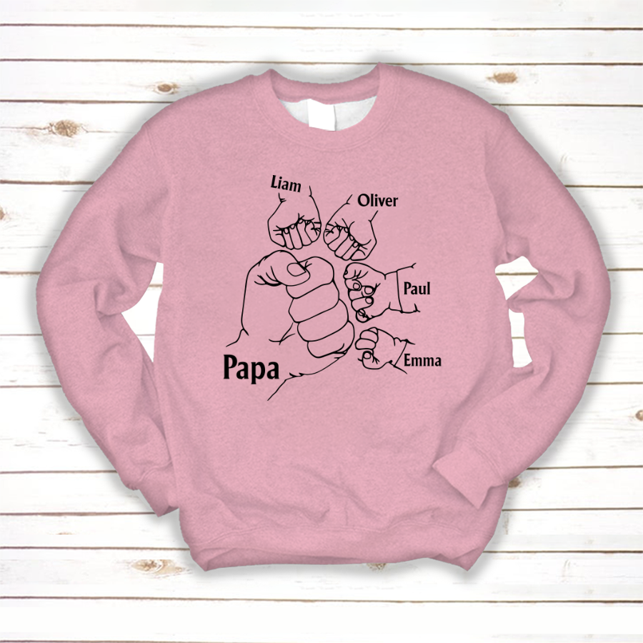Papa And Kids Hand, Birthday Gift For Papa Sweatshirt