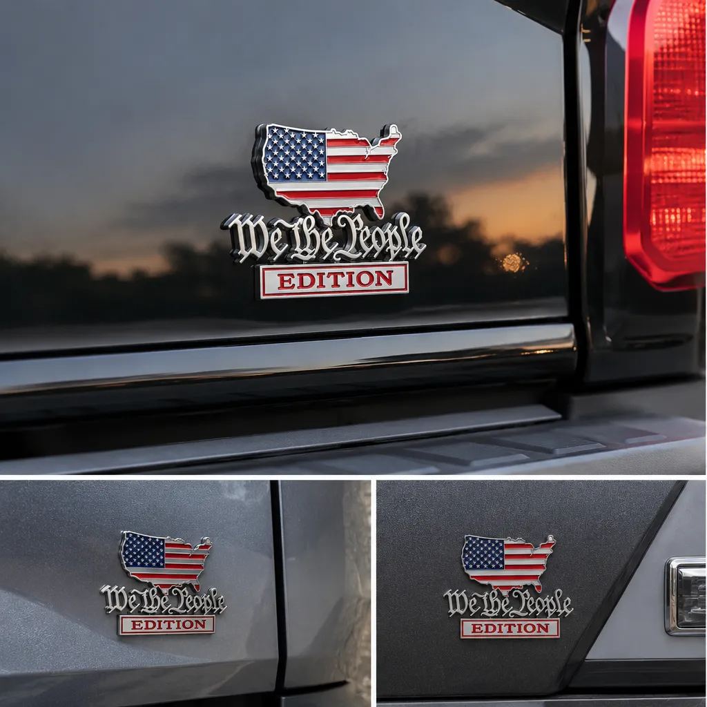 We The People Patriot Flag Edition Car Emblem Metal Badge