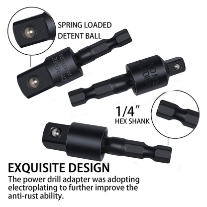 6Pcs Right Angle Drill Attachment Set with 105° Angle Drill Adapter and Impact Grade Socket Adapter