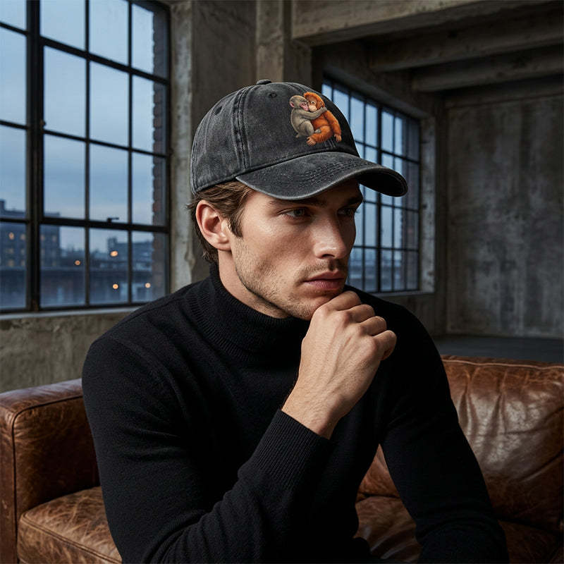 ⏳Limited-time 50% off⏰Vintage Cute Animal Print Baseball Cap🐵🧢