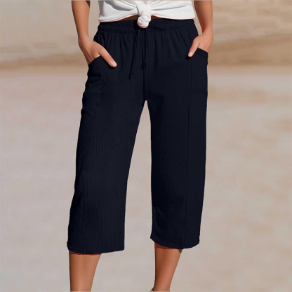 📢📢50% off new arrivals - Women's Solid-Color Pleated Cotton - Linen Cropped Pants