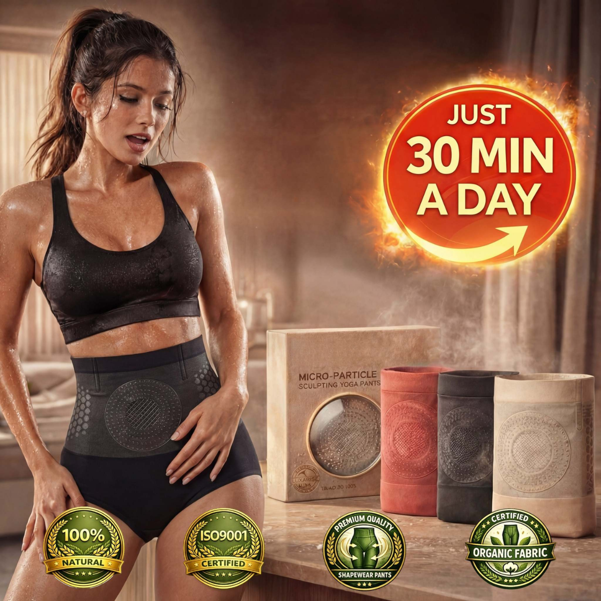 ✨2026 Moringa & Berberine 4-in-1 Micro-Particle Sculpting &Fat-Burn Shorts
