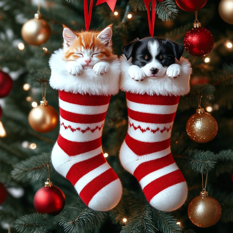 🔥Black Friday 50% OFF-Cute Animal Christmas Stocking Decorations