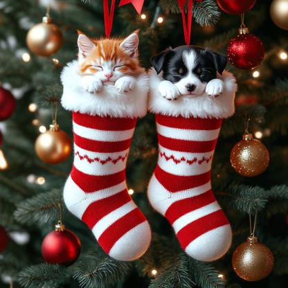 🔥Black Friday 50% OFF-Cute Animal Christmas Stocking Decorations
