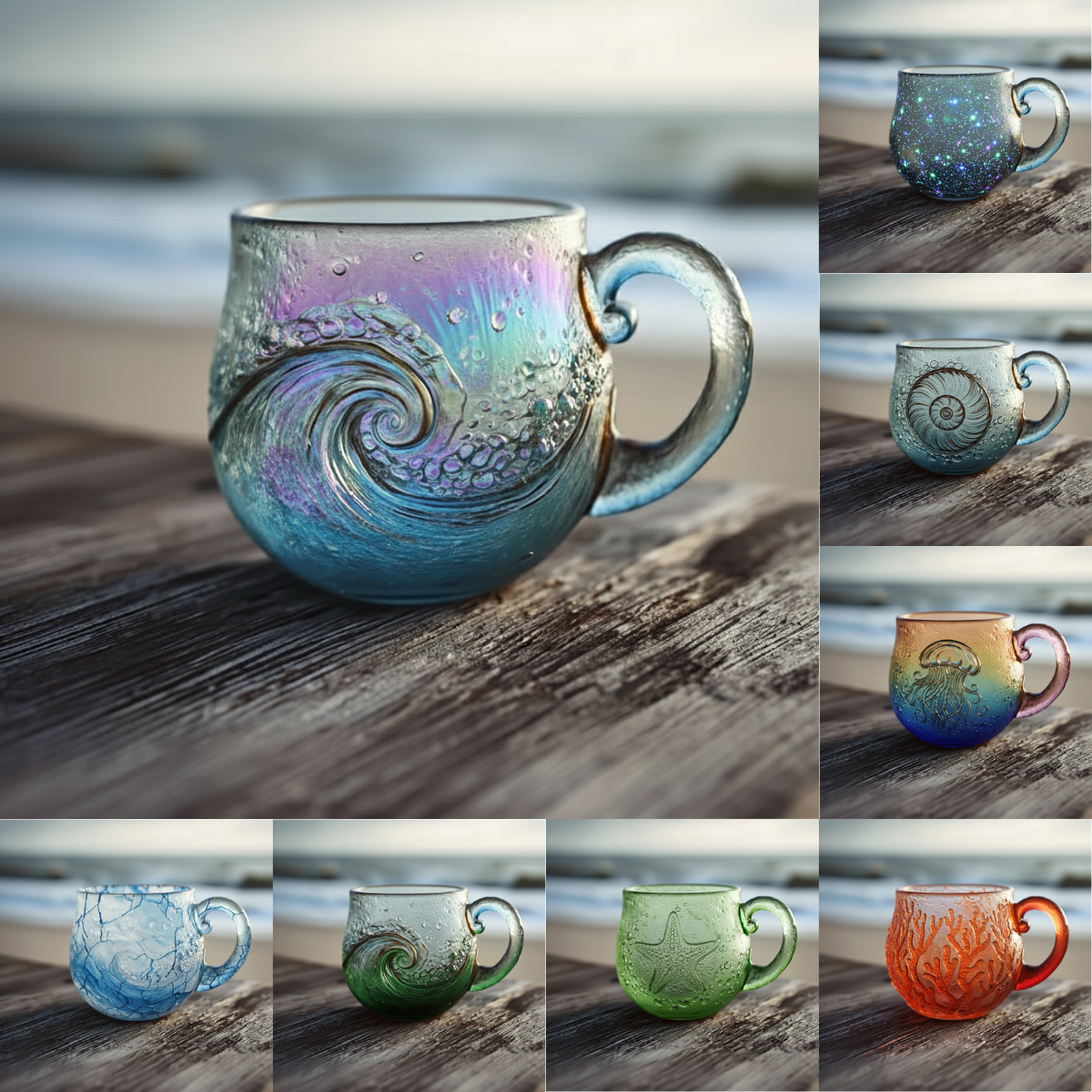 Ocean - Themed Glass Mugs
