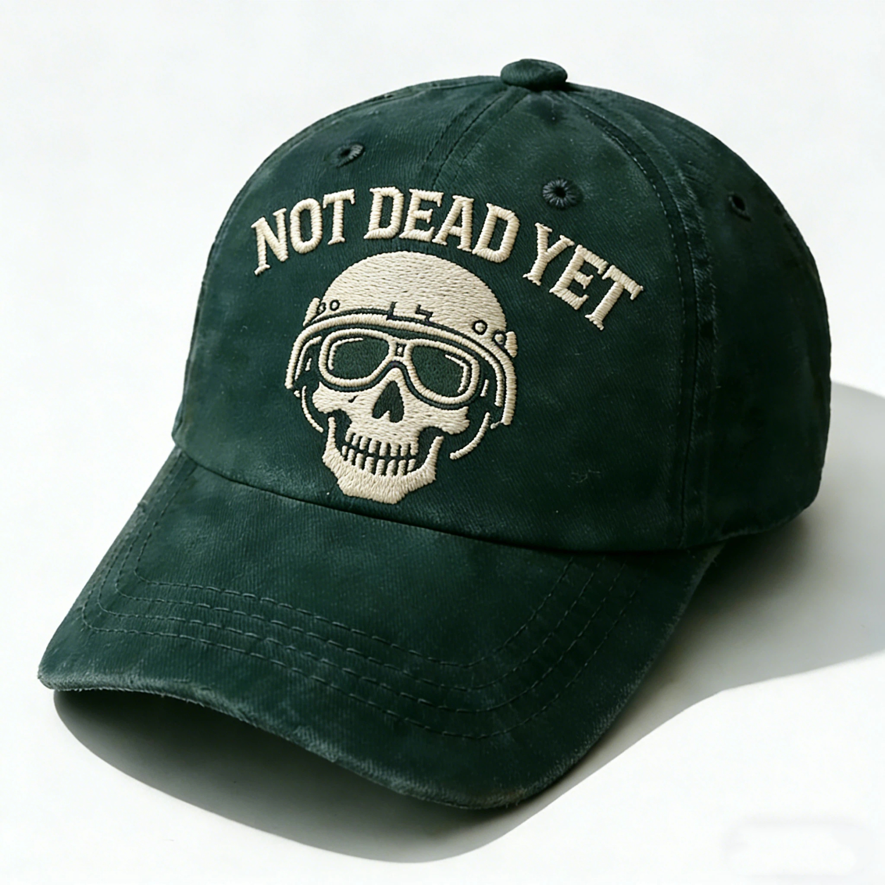 💀 NOT DEAD YET Vintage Skull Cap