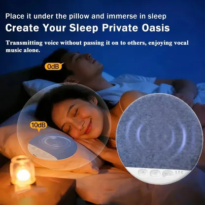 Ultra-Thin Bluetooth Pillow Speaker with White Noise and Sleep Timer, Built-in CD Player