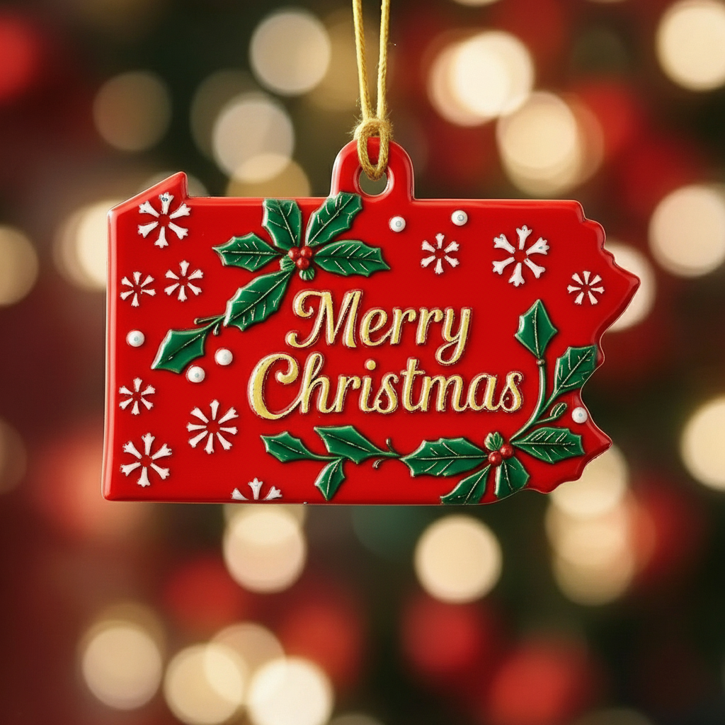 🎄State Pride Christmas Ornament – Holiday Cheer with Local Flair