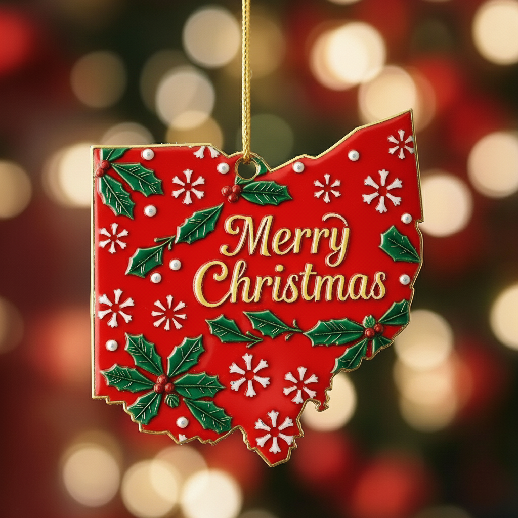 🎄State Pride Christmas Ornament – Holiday Cheer with Local Flair