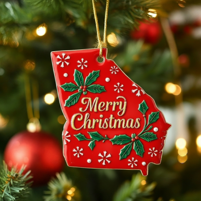 🎄State Pride Christmas Ornament – Holiday Cheer with Local Flair