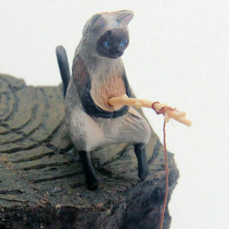 ⏰🔥LAST DAY 50% OFF - Hand-Painted Mini Cat Desk Figurines 😺 Set of 5 Cute Cartoon Kitty Companions