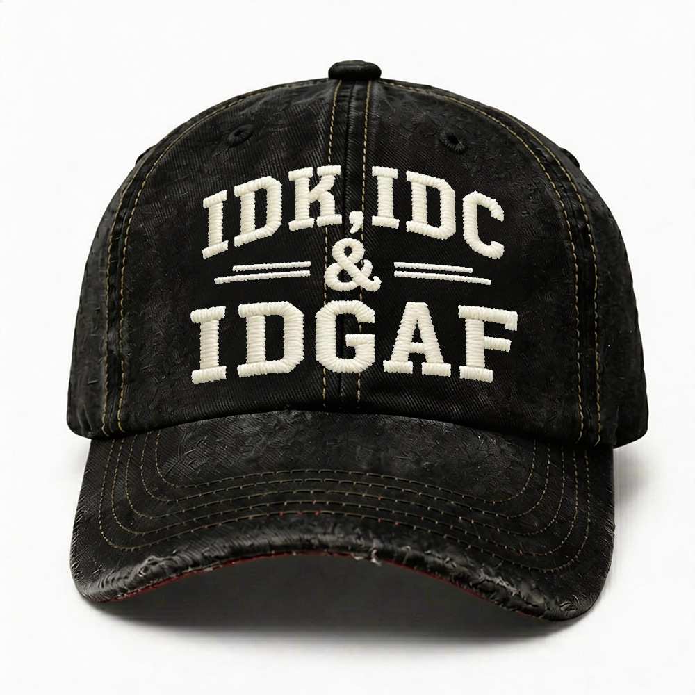 IDK IDC & IDGAF Vintage Baseball Cap