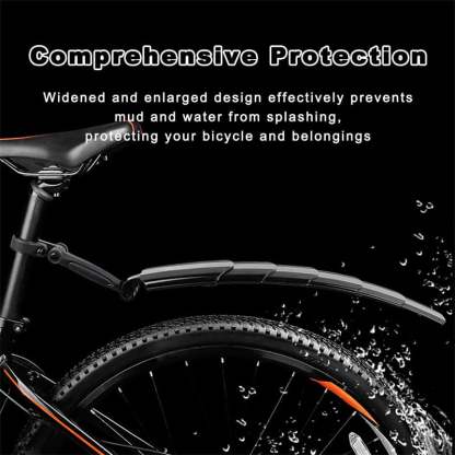 Retractable and adjustable bicycle mudguard set