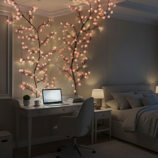 🌸 LED Cherry Blossom Lights, Romantic Ambient Lighting for a Dreamy Home